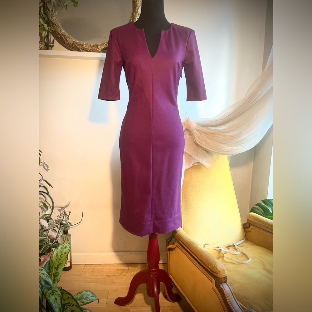 Diane Von Furstenberg Eggplant Sheath Dress Sz 2